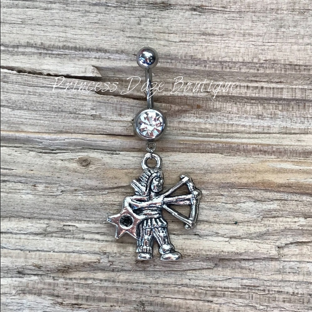 Sagittarius Zodiac Sign Belly Button Ring